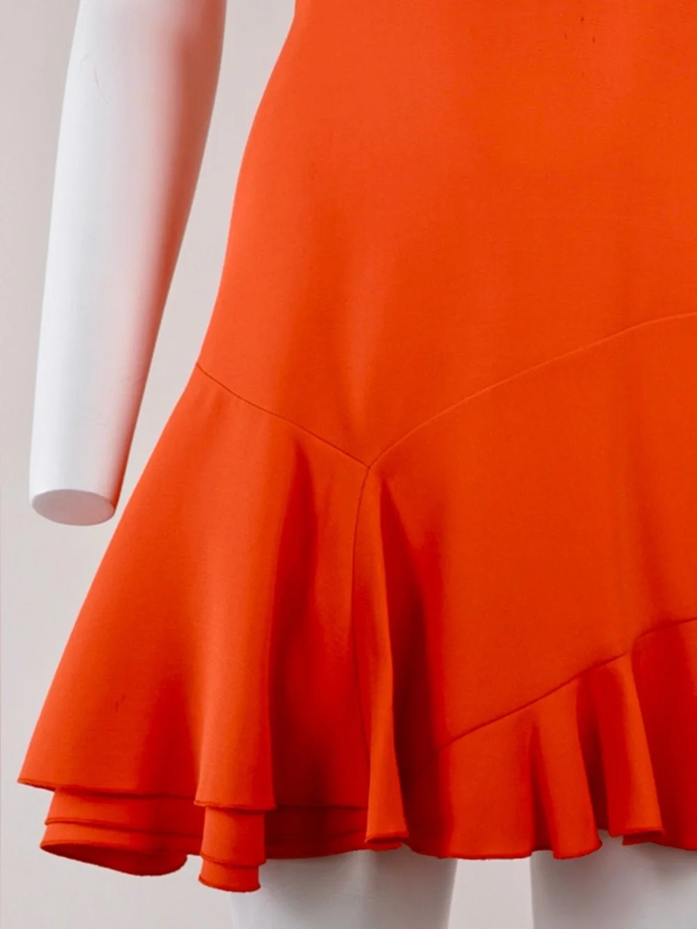 Victoria Beckham Orange Silk Wool Fit & Flare Mini Dress US 4 $980 - Picture 4 of 6